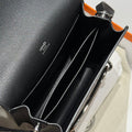 HM ROULIS 18 MINI BAG IN BLACK CALFSKIN SILVER-TONE HARDWARE