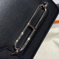 HM ROULIS 18 MINI BAG IN BLACK CALFSKIN SILVER-TONE HARDWARE