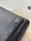 FRONT ZIP POCKET BACKPACK 38 IN BLACK GRAINED CALFSKIN