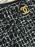 HOBO BAG 23 IN BLACK MIX WHITE TWEED GOLD HARDWARE