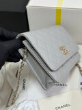 STRASS WOC ENTRUPY BAG 19 IN SPANISH GREY CALFSKIN GOLD HARDWARE