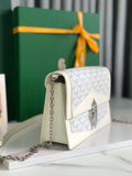 DUCHESSE MARIE-CAROLINE BAG 25 IN WHITE GOYARDINE CANVAS AND SMOOTH CALFSKIN