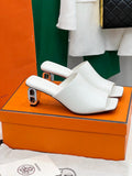ICONIQUE 60 SANDAL IN WHITE CALFSKIN