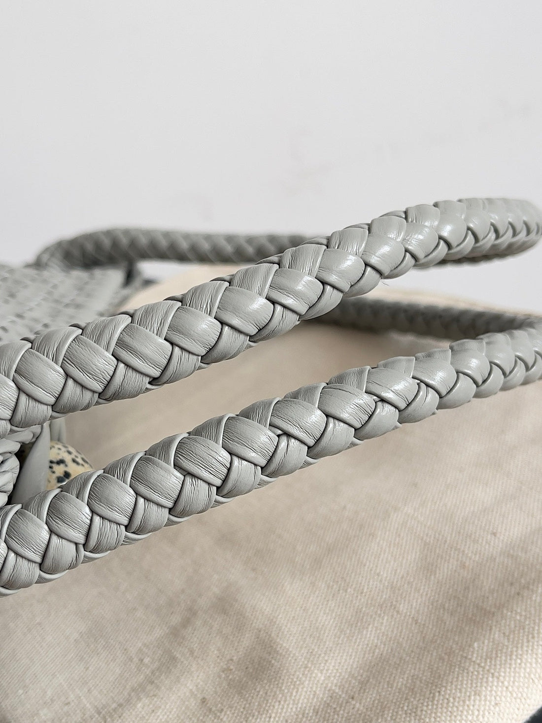 TOSCA SHOULDER BAG 27 IN AGATE GREY LAMBSKIN WITH DALMATA STONE DETAIL