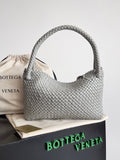 TOSCA SHOULDER BAG 27 IN AGATE GREY LAMBSKIN WITH DALMATA STONE DETAIL
