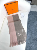 KNIT SCARF 180 IN LIGHT PINK MIX GREY CASHMERE