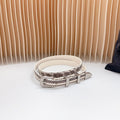 Small Western Belt 18mm Black White Crocodile Embossed Calfskin Shw