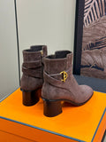 JILL 60 ANKLE BOOT IN BRUNETTE BROWN SUEDE
