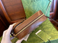 GG 20 HORSEBIT 1955 SMALL BAG IN BEIGE CANVAS AND BROWN CALFSKIN