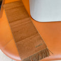 DOUBLE-FACE STOLE SCARF IN BURNT ORANGE MIX OLIVE GREEN CASHMERE 394462