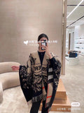 EQUESTRIAN KNIGHT WOOL CAPE 140 CM BEIGE MIX BLACK 403739
