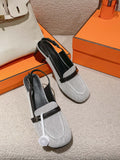 INFINIE 50 PUMP BLACK AND WHITE LAMBSKIN