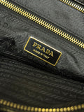 TOTE BAG WITH BELT 42 IN BLACK OIL WAX LAMBSKIN GOLD HARDWARE