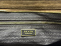 TOTE BAG WITH BELT 42 IN RUSSET BROWN SUEDE GOLD HARDWARE