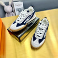 JET SNEAKER IN PALE GRAY SUEDE AND NAVY BLUE NAPPA LEATHER