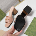 GG High Heels Half Slippers Pink