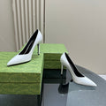 GG 105 HIGH HEEL PUMP WHITE LAMBSKIN