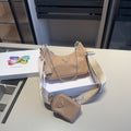 HOBO RE-EDITION BAG 26 IN TAN BROWN RE-NYLON SILVER HARDWARE