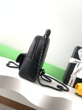 SMALL BACKPACK 25 IN BLACK CALFSKIN BLACK CHAIN