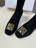 ICON HEELED ANKLE BOOT BLACK SUEDE 4 CM WITH GOLD LOGO