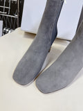 ICON HEELED ANKLE BOOT COOL GRAY SUEDE 8 CM