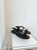 FLAT SANDALS IN BLACK SOFT LEATHER