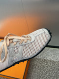KIGA SNEAKER IN LIGHT PINK CROCHET KNIT AND CALFSKIN