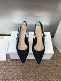 J'ADIOR SLINGBACK 25S PUMP 65MM IN BLACK QUAKE OBLIQUE EMBROIDERED FABRIC