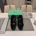 FURRY PUMPS 90MM IN BLACK FOX FUR