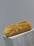 KATE SMALL BAG 22 IN PEANUT BROWN RABBIT FUR GOLD CHAIN