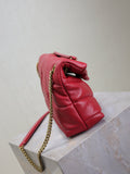 PUFFER SMALL 29 IN RED LAMBSKIN GOLD HARDWARE