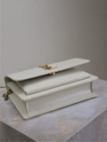SUNSET SMALL BAG 19 IN WHITE CALFSKIN GOLD HARDWARE