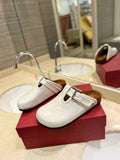 FUSSFRIEND WHITE PATENT CALFSKIN LEATHER SABOT