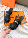 INVINCIBLE 50 SANDAL IN BLACK CALFSKIN