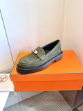 ICONE LOAFER IN ARMY GREEN SUEDE
