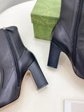 HORSEBIT ANKLE BOOTS 9.5CM IN BLACK SHEEPSKIN