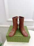 HORSEBIT ANKLE BOOTS 6.5CM IN CINNAMON BROWN SHEEPSKIN