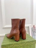 HORSEBIT ANKLE BOOTS 6.5CM IN CINNAMON BROWN SHEEPSKIN