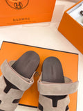 KOS CLOG IN KHAKI BROWN SUEDE