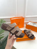KOS CLOG IN KHAKI BROWN SUEDE