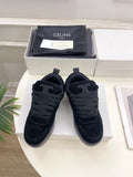 HUNTINGTON LOW LACE-UP SNEAKER IN BLACK SUEDE AND MESH