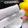 STUD EARRINGS MINI DOUBLE C TWISTED IN SILVER DIAMOND