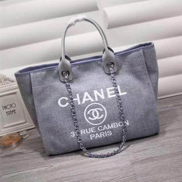 Chanel Canvas Deauville Large Tote Bags