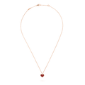 SWEET CLOVER CARNELIAN HEART NECKLACE