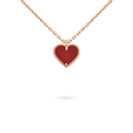 SWEET CLOVER CARNELIAN HEART NECKLACE