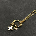 STAR AND SUN MOP PENDANT GOLD NECKLACE