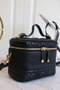 SMALL TRAVEL VANITY CASE BLACK LAMBSKIN