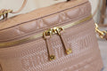 SMALL TRAVEL VANITY CASE BEIGE LAMBSKIN